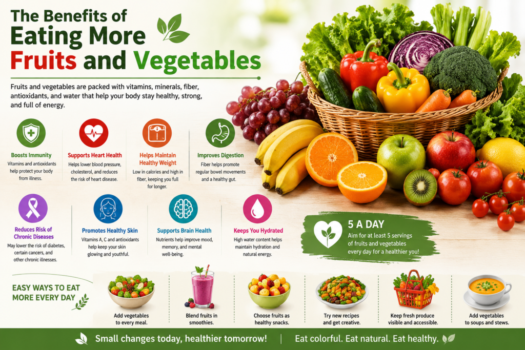 The Benefits of Eating More Fruits and Vegetables The Benefits of Eating More Fruits and Vegetables
