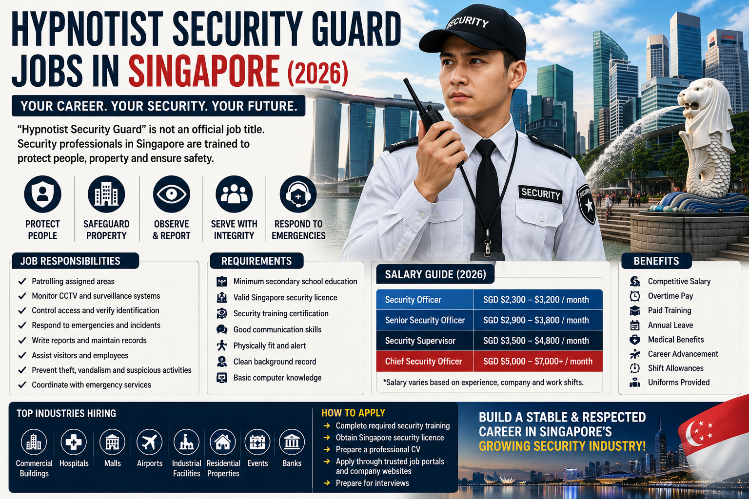 Hypnotist Security Guard Jobs in Singapore (2026)
